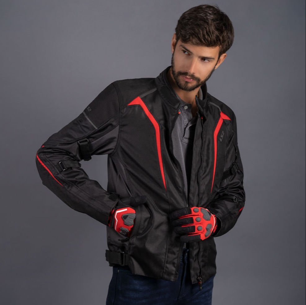 Campera LS2 Sepang Hombre Negro / Rojo